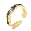 Ion Plating(IP) 304 Stainless Steel Enamel Cuff Finger Rings RJEW-L107-052G-02-1