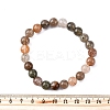 Natural Rutilated Quartz Round Beaded Stretch Bracelets for Men Women BJEW-G743-01E-5