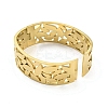 304 Stainless Steel Pave Crystal Rhinestone Hollow Out Leaf Hinged Bangles for Women BJEW-D044-03B-G-3