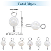 Natural Cultured Freshwater Pearl Potato Connector Charms PALLOY-SC00013-2