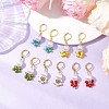 5Pair Brass Round Leverback Earrings EJEW-JE06367-1