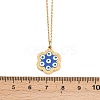 304 Stainless Steel Enamel Blue Evil Eye Flower Pendant Necklaces for Women NJEW-A064-02G-5