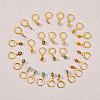 28Pcs 7 Colors Brass Enamel Dangle Leverback Earrings EJEW-AB00029-3