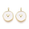 Brass Enamel Pendants KK-T080-67G-1