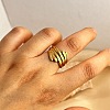 304 Stainless Steel Open Cuff Rings for Women RJEW-K258-10G-1