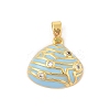 Brass Micro Pave Cubic Zirconia Pendants KK-R100-12G-02-1