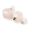 Natural Rose Quartz Perfume Bottle Pendants G-Q163-10G-03-2
