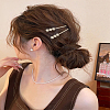 2 Pairs 2 Colors Golden Rhinestone Hair Bobby Pins OHAR-LP0004-13A-3