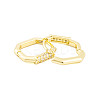 Rack Plating Brass Micro Pave Clear Cubic Zirconia Hoop Earrings for Women EJEW-P278-02G-2
