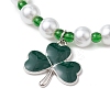 Alloy Enamel Clover Charm Bracelets BJEW-JB11191-3