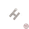 Real Platinum Plated Rhodium Plated 925 Sterling Silver Micro Pave Clear Cubic Zirconia Charms STER-P054-10P-H-1