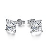 Rhodium Plated 925 Sterling Silver Micro Pave Cubic Zirconia Stud Earrings for Women EJEW-P231-77P-1