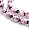 Handmade Silver Foil Glass Oval Beads FOIL-I004-D-03-1