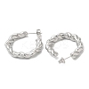 Non-Tarnish 304 Stainless Steel Rope Ring Stud Earrings EJEW-B026-21P-2