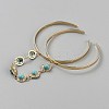 Alloy Upper Arm Open Cuff Bangles for Women BJEW-WH20012-02G-2