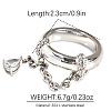 304 Stainless Steel Micro Pave Clear Cubic Zirconia Finger Rings FS-WGB0E10-04-1