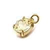 Oval Brass with Glass Charms KK-G525-08G-3