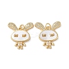 Brass Micro Pave Cubic Zirconia Pendants KK-B083-42G-1