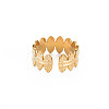 Ion Plating(IP) 304 Stainless Steel Oval Wrap Open Cuff Ring for Women RJEW-S405-153G-2