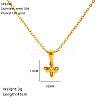 304 Stainless Steel Crystal Rhinestone Pendant Necklaces for Women WG07512-04-2