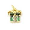 Brass Micro Pave Cubic Zirconia Pendants KK-Z101-02G-01-1