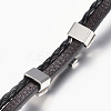 Leather Braided Cord Bracelets BJEW-E324-A05-3