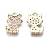 Brass Micro Pave Clear Cubic Zirconia Charms KK-Q764-016-2