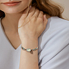1Pc Adjustable Handmade Flat Round with Flower Porcelain Braided Bead Bracelets BJEW-LP0003-24-1