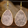 Natural Rose Quartz Teardrop Dangle Earrings FS-WG5CAE0-02-1