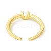 Clear Cubic Zirconia Initial Letter Open Cuff Ring RJEW-H120-09G-U-3