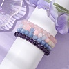 4Pcs Constellation 8mm Round Natural Amethyst & Rose Quartz & White Jade Imitation Aquamarine & White Jade Imitation Morganite Beaded Stretch Bracelets for Women BJEW-JB10633-3