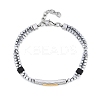 Synthetic Non-magnetic Hematite Beaded Bracelets BJEW-S156-05P-C-1