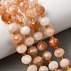 Natural Red Hematoid Quartz/Ferruginous Quartz Beads Strands G-D105-B07-1