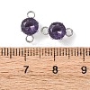 304 Stainless Steel Micro Pave Cubic Zirconia Connector Charms STAS-H240-50P-07-3