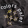 Star Alloy Rhinestone Cabochons MRMJ-WH0075-114-14-1
