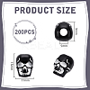 200Pcs Spray Printed Opaque Acrylic European Beads SACR-UN0001-07-3