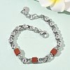 Natural Red Jasper Link Chain Bracelets for Women BJEW-Z148-06P-01-1
