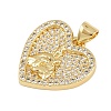 Brass Micro Pave Cubic Zirconia Pendants KK-P323-11B-G01-2