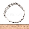 304 Stainless Steel Cuban Link & Panther chain Bracelets for Women Men BJEW-R018-11P-5