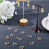 16Pcs 2 Styles Brass Huggie Hoop Earring Findings KK-BBC0008-52-4