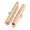 Brass Slide On End Clasp Tubes KK-N254-119G-05-2