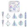 10Pcs 5 Style Transparent Acrylic Pendants KY-LS0001-07-1