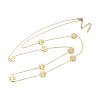 304 Stainless Steel Clover Link Chain Long Necklaces NJEW-V001-01G-4