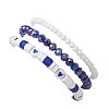 3Pcs Religion Polymer Clay & Glass & Synthetic Turquoise Beaded Stretch Bracelets Kit BJEW-JB10675-02-3