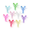 UV Plating Transparent Acrylic European Beads X-OACR-M027-02Y-2