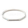 Shell Oval and Cubic Zirconia Hinged Bangle BJEW-G644-01-2