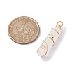 Natural Quartz Crystal Double Terminal Pointed Pendants PALLOY-JF02672-05-3