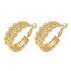 Brass Round Hoop Earrings EJEW-D337-12G-4