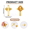 50Pcs Religion Corss Alloy Lapel Pin Backs JEWB-FH0002-50G-2