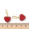 Heart Brass Rhinestone Leverback Earrings EJEW-K289-10G-5